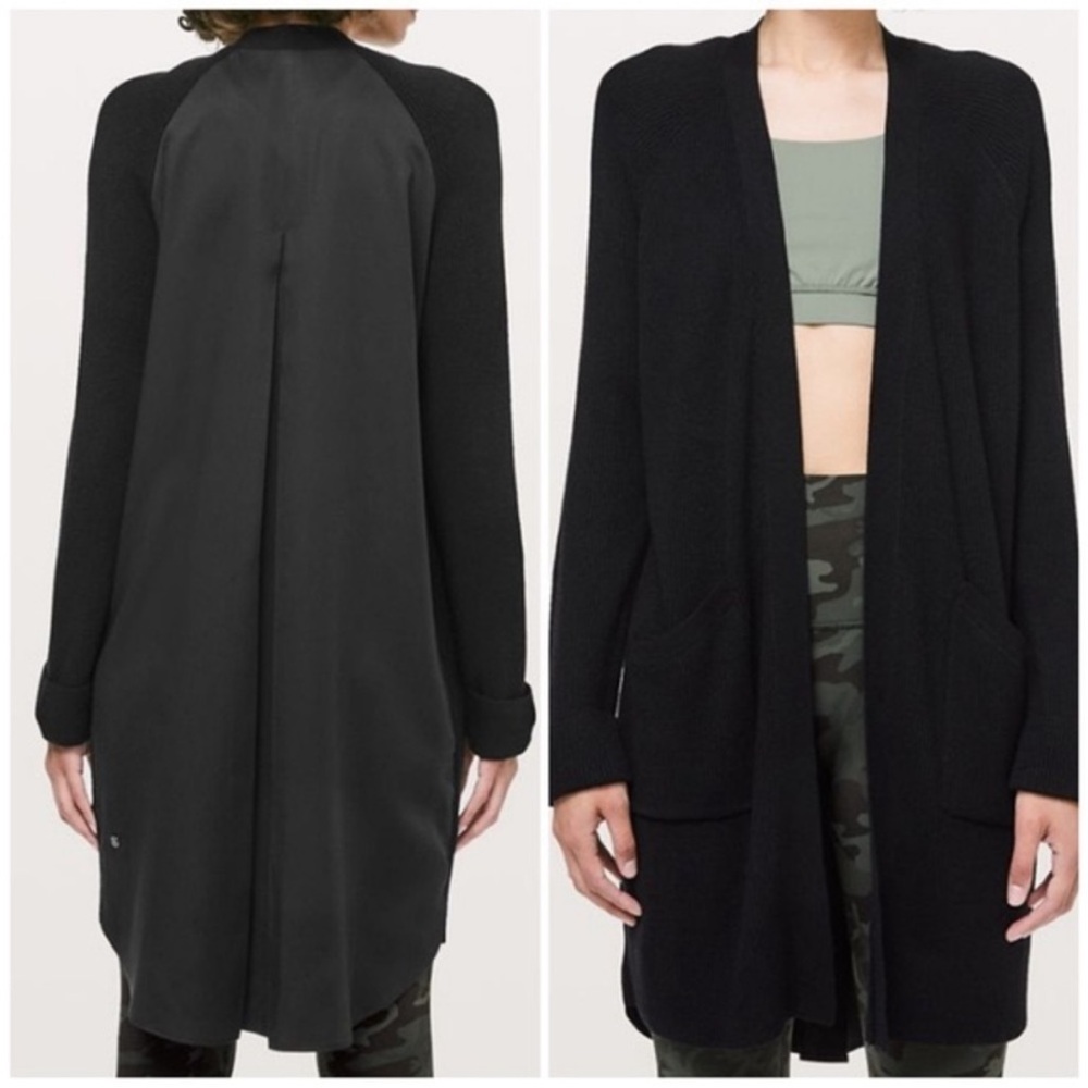 Lululemon Black Wrap Sweater Cardigan Cashu & Tencel | Size 2 (fits oversized)